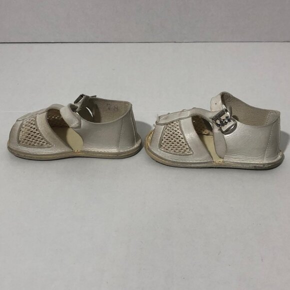 Vintage Buster Brown Childs Baby Shoes Sandals White Original Box Size 2 5-8 Mo - Picture 5 of 12